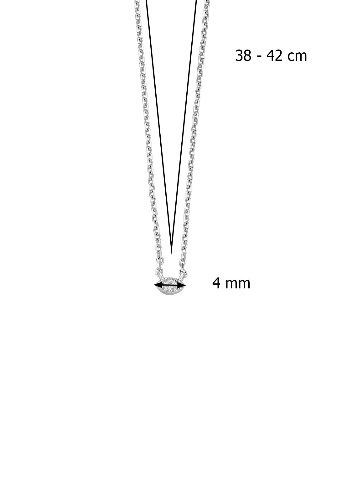 Witgouden collier, 0.04 ct diamant, Joy