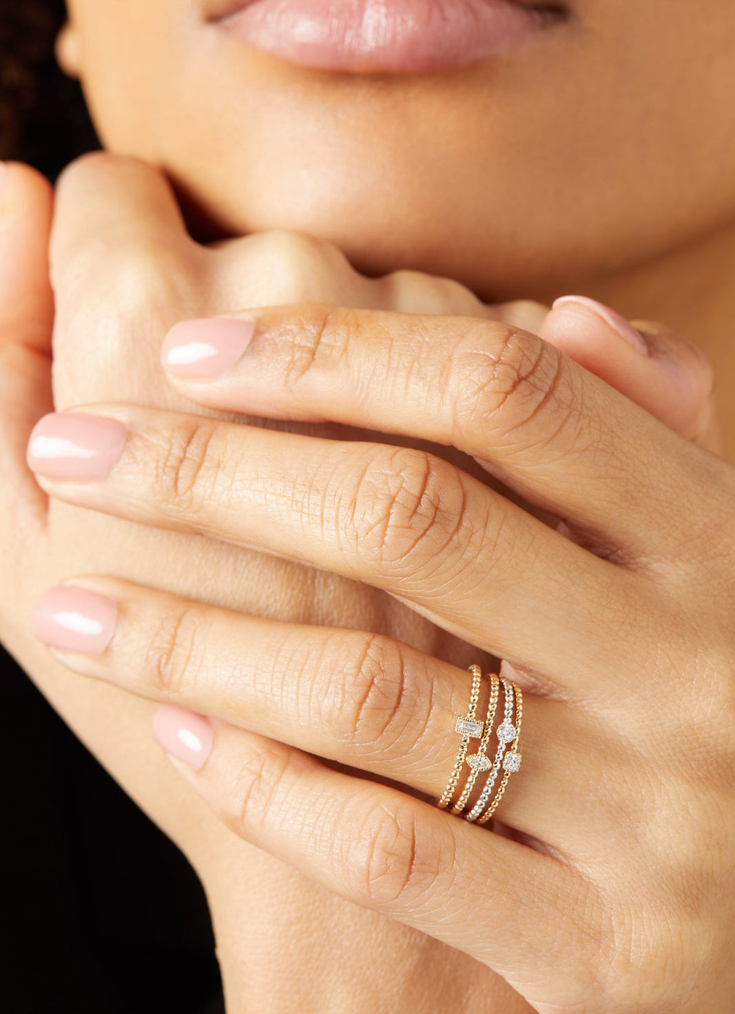 Yellow gold ring, 0.04 ct diamond, joy