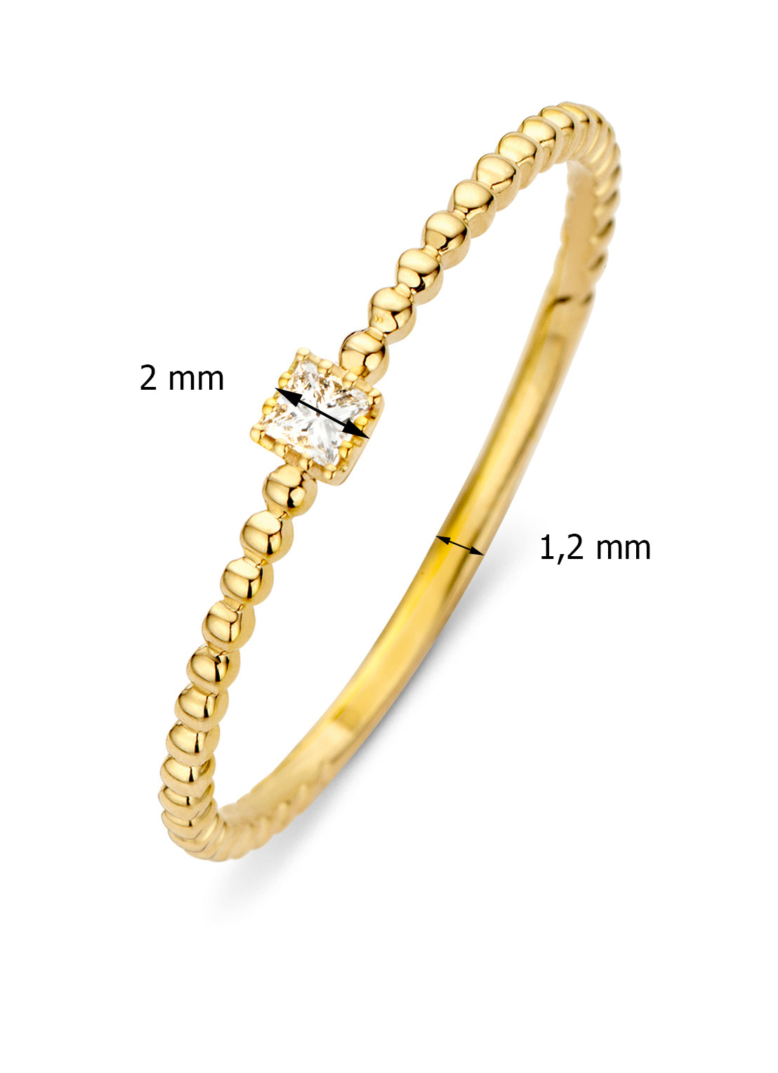 Yellow gold ring, 0.04 ct diamond, joy