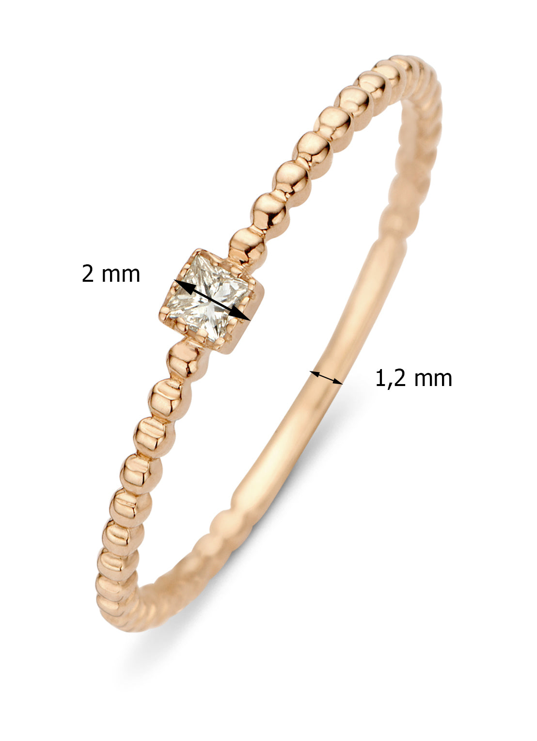 Roségouden ring, 0.04 ct diamant, Joy