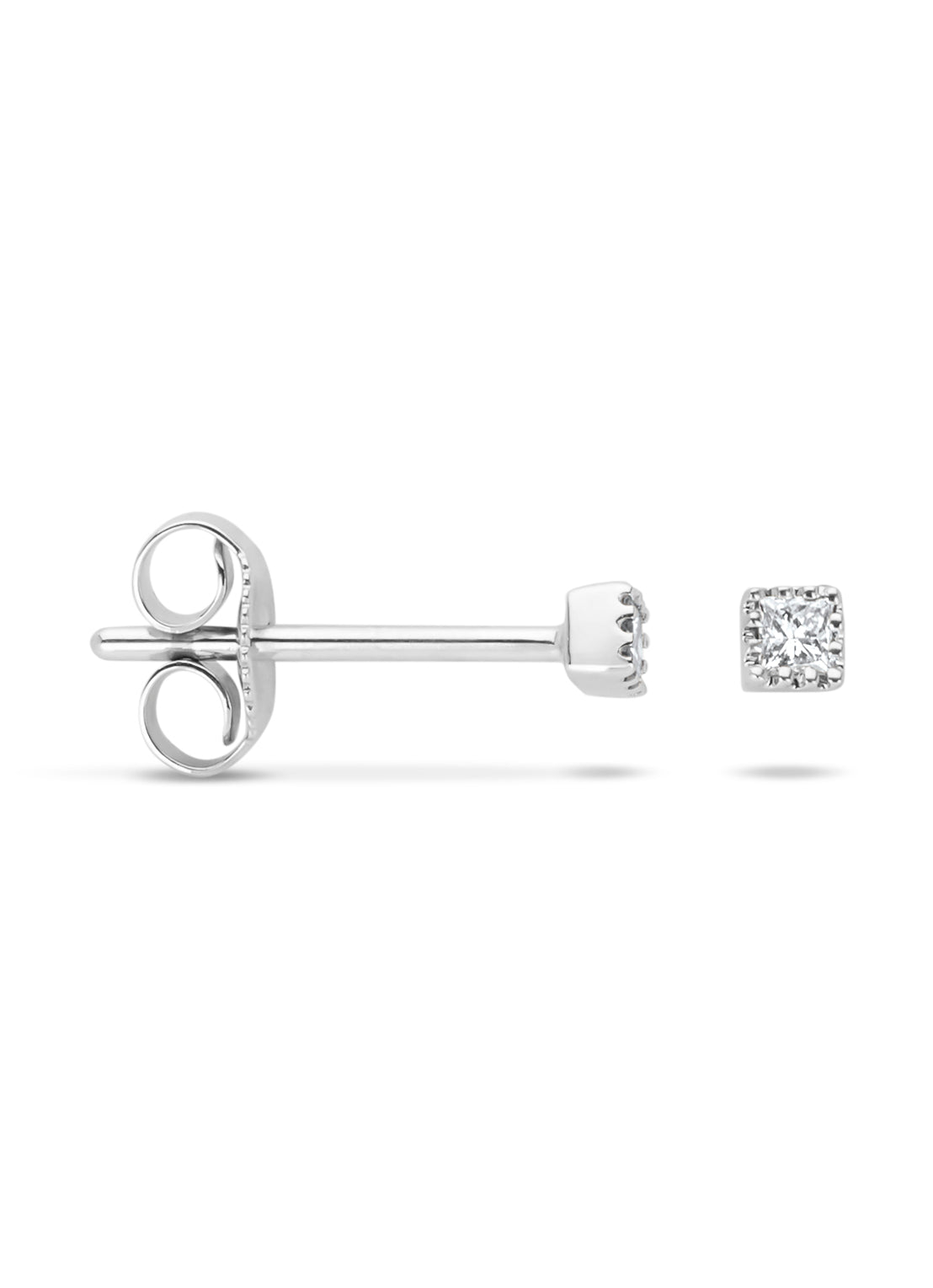White gold ear jewelry, 0.08 CT Diamant, Joy