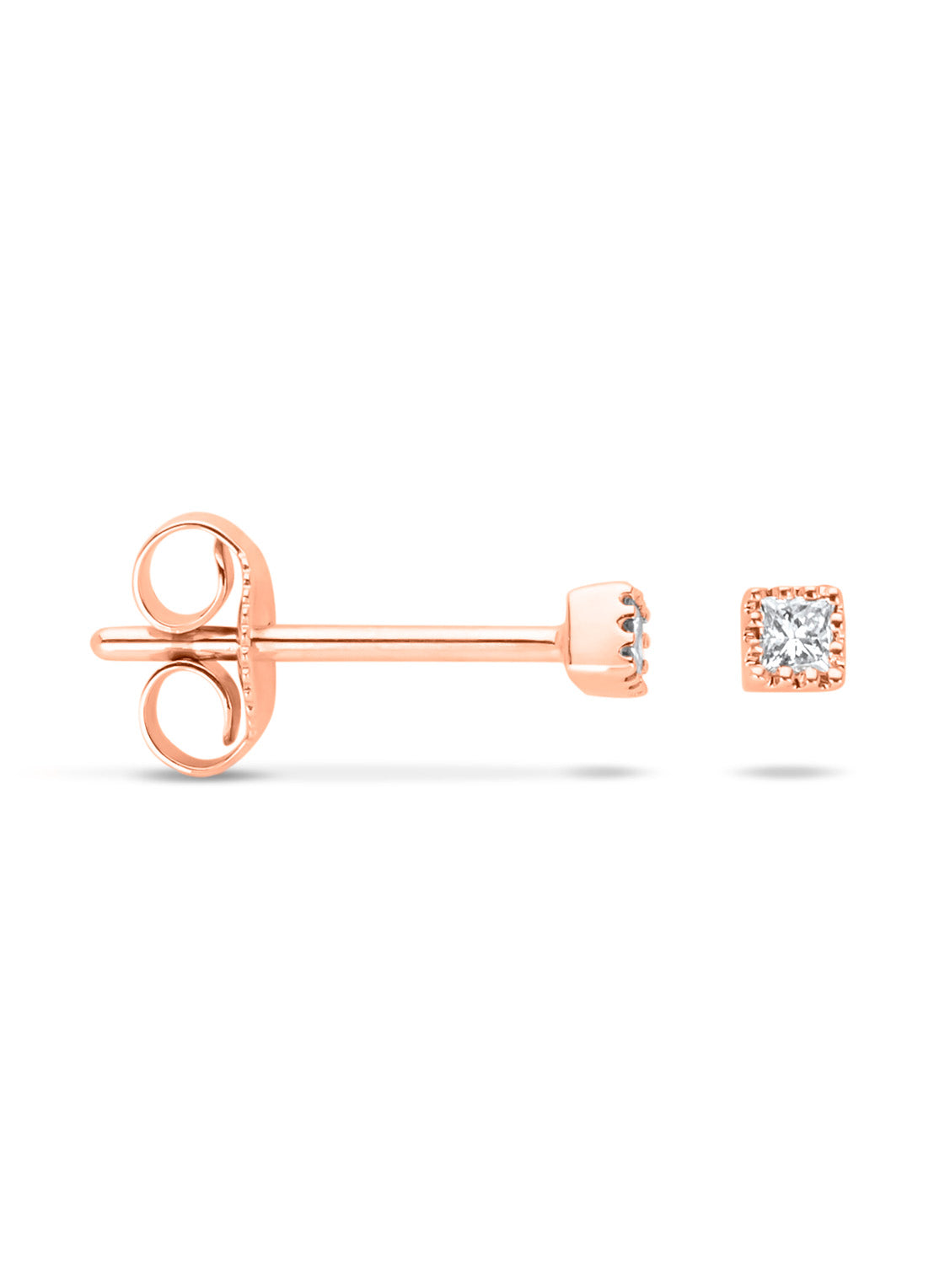 Roségouden oorsieraden, 0.08 ct diamant, Joy