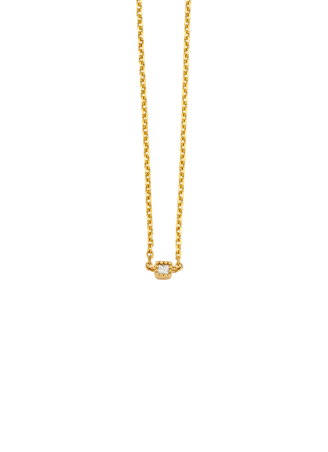 Geelgouden collier, 0.04 ct diamant, Joy