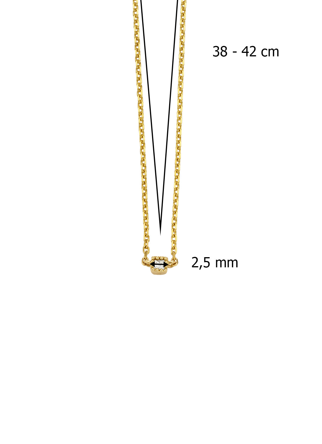 Geelgouden collier, 0.04 ct diamant, Joy