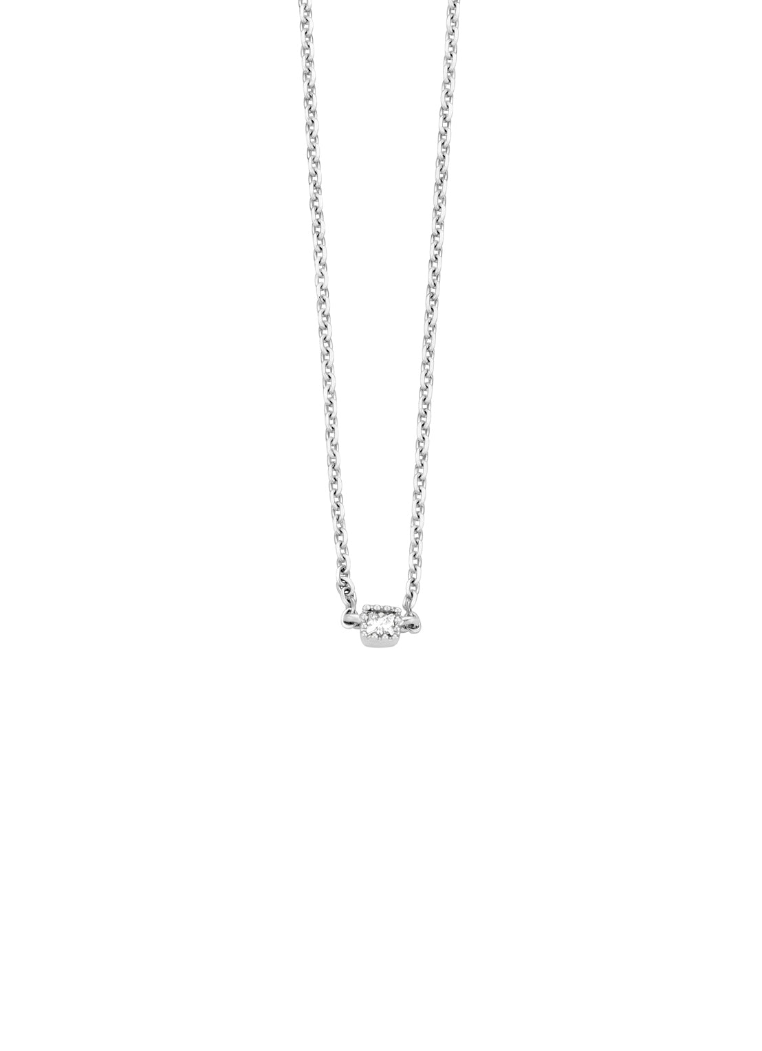 Witgouden Collier, 0.04 CT Diamant, Joy