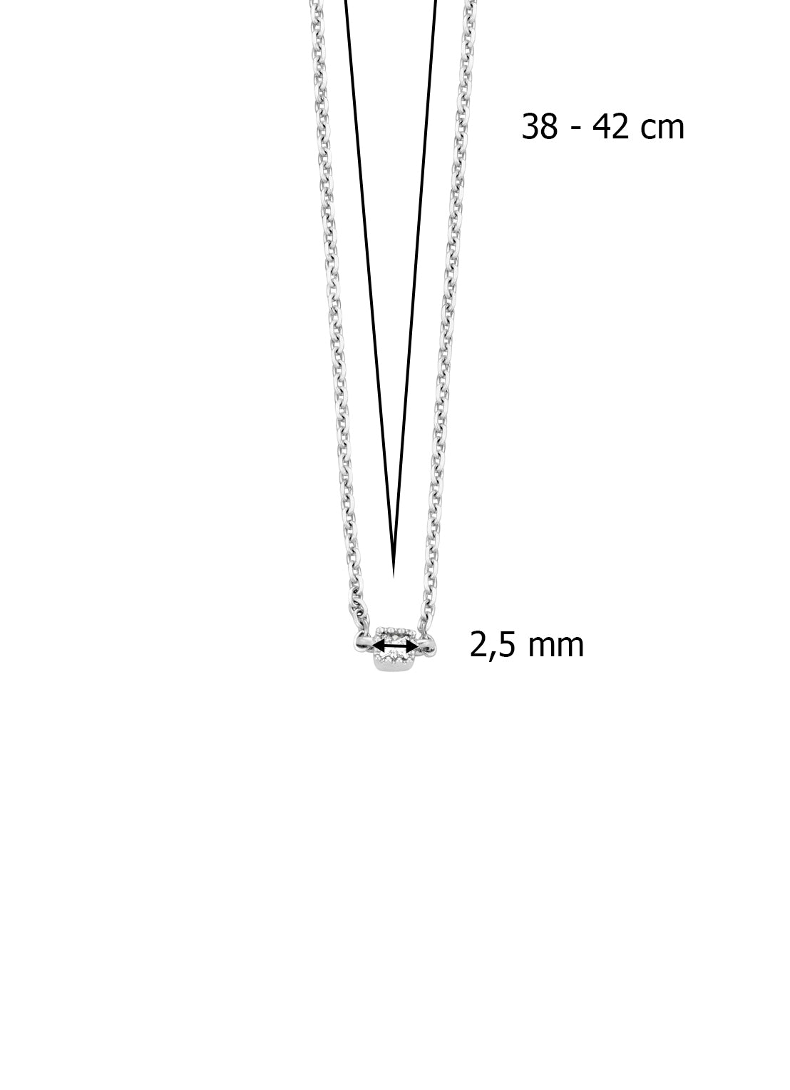 Witgouden Collier, 0.04 CT Diamant, Joy