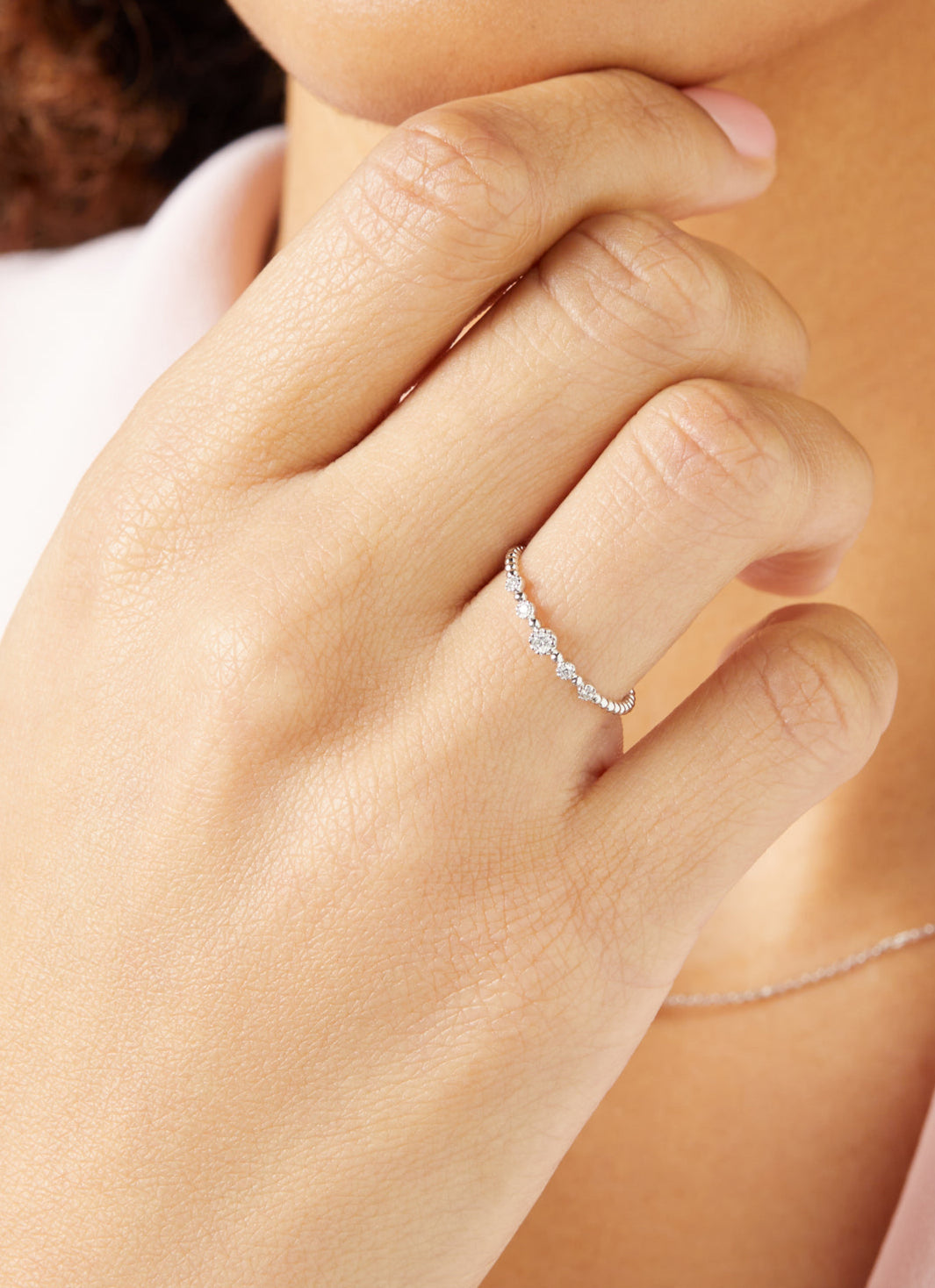Witgouden ring, 0.09 ct diamant, Joy