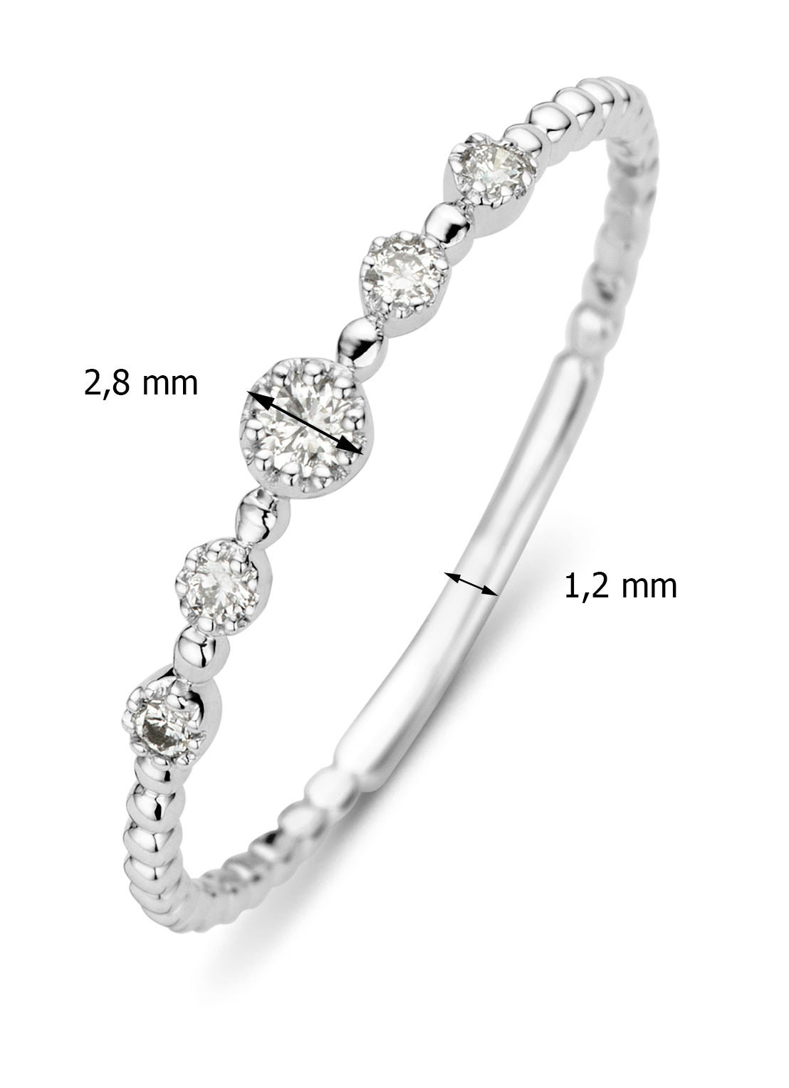White gold ring, 0.09 CT Diamant, Joy