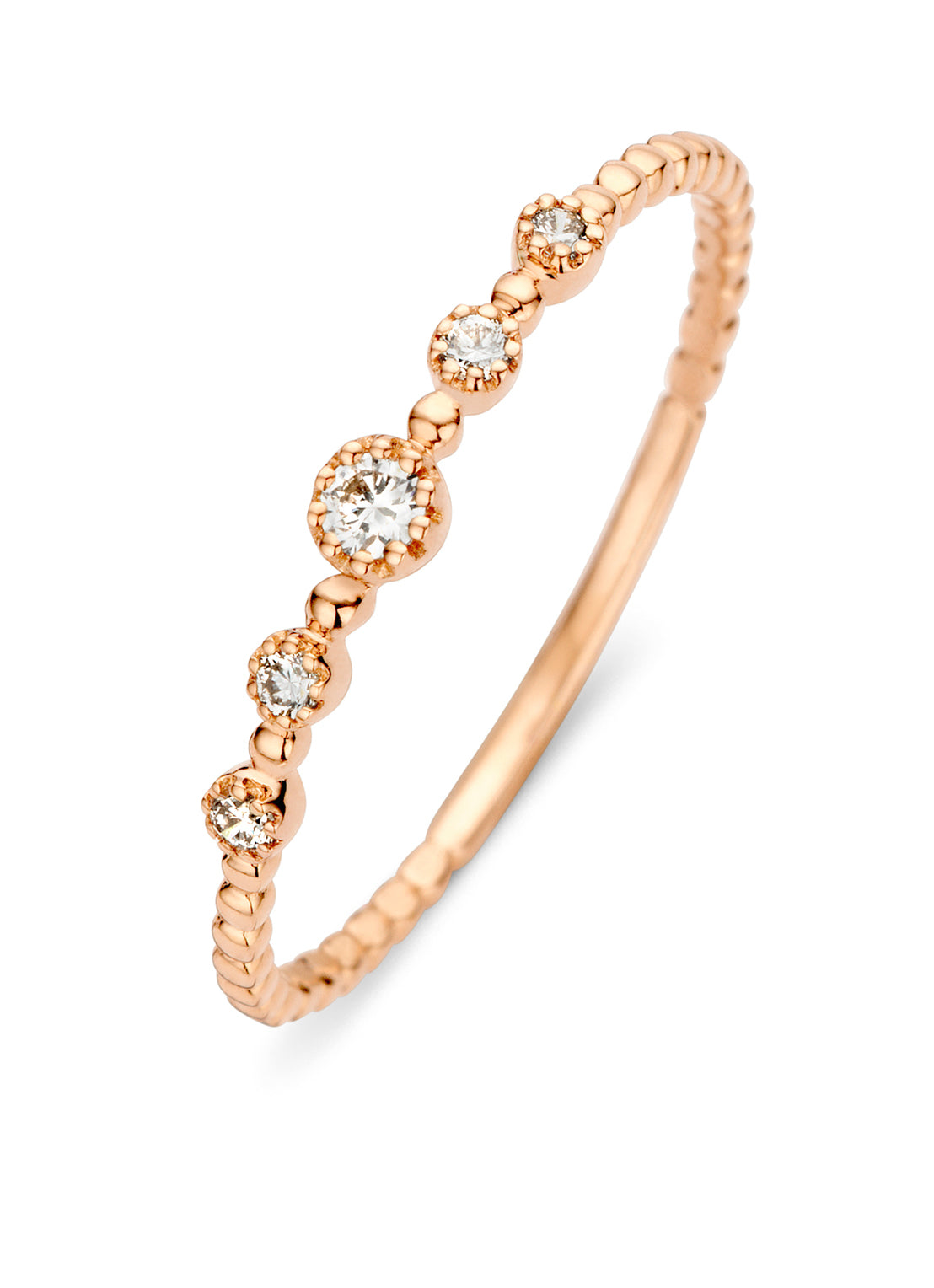 Roségouden ring, 0.09 ct diamant, Joy
