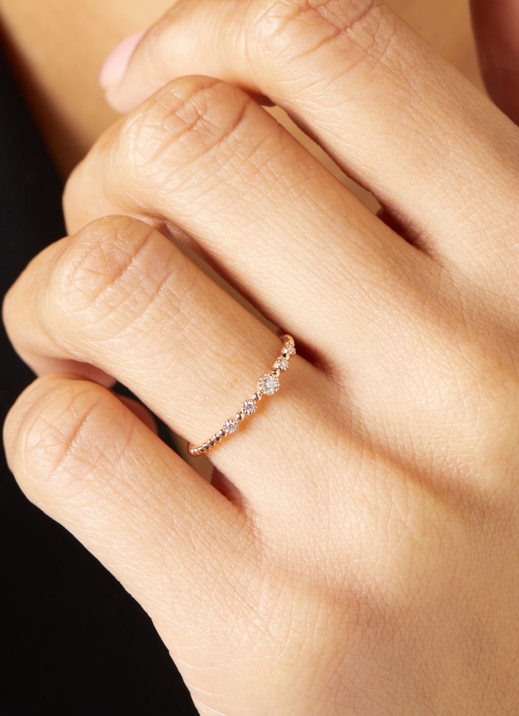 Roségouden ring, 0.09 ct diamant, Joy