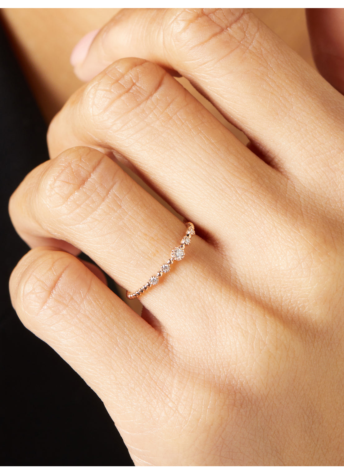 Roségouden ring, 0.09 ct diamant, Joy