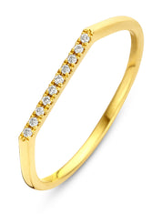 Yellow gold ring, 0.04 ct diamond, joy