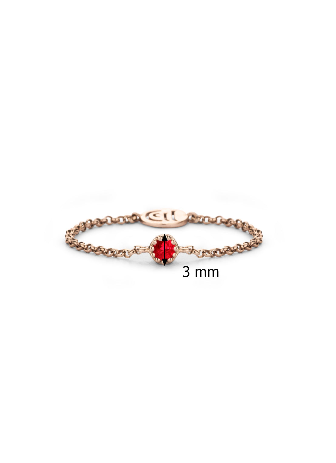 Roségouden ring, 0.05 ct robijn, Joy