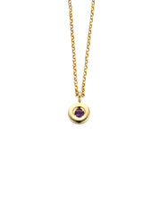 Birthstones Golden Pendant with Collier February