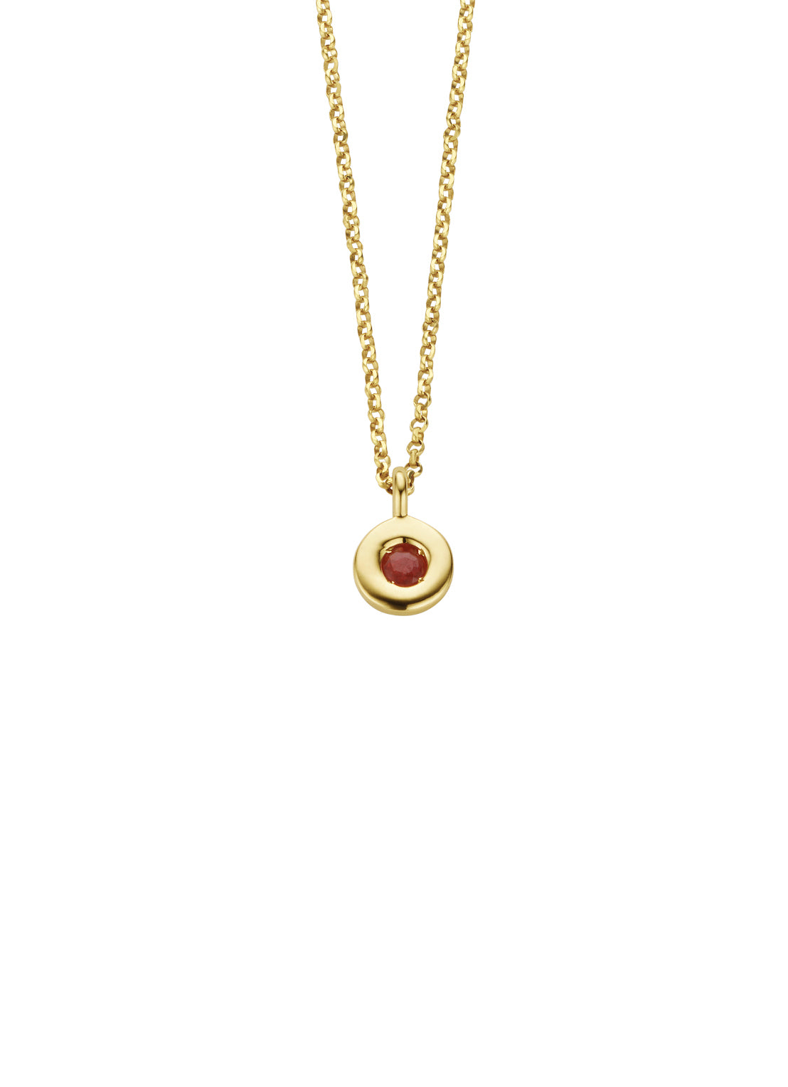 Birthstones Golden Pendant With Collier July
