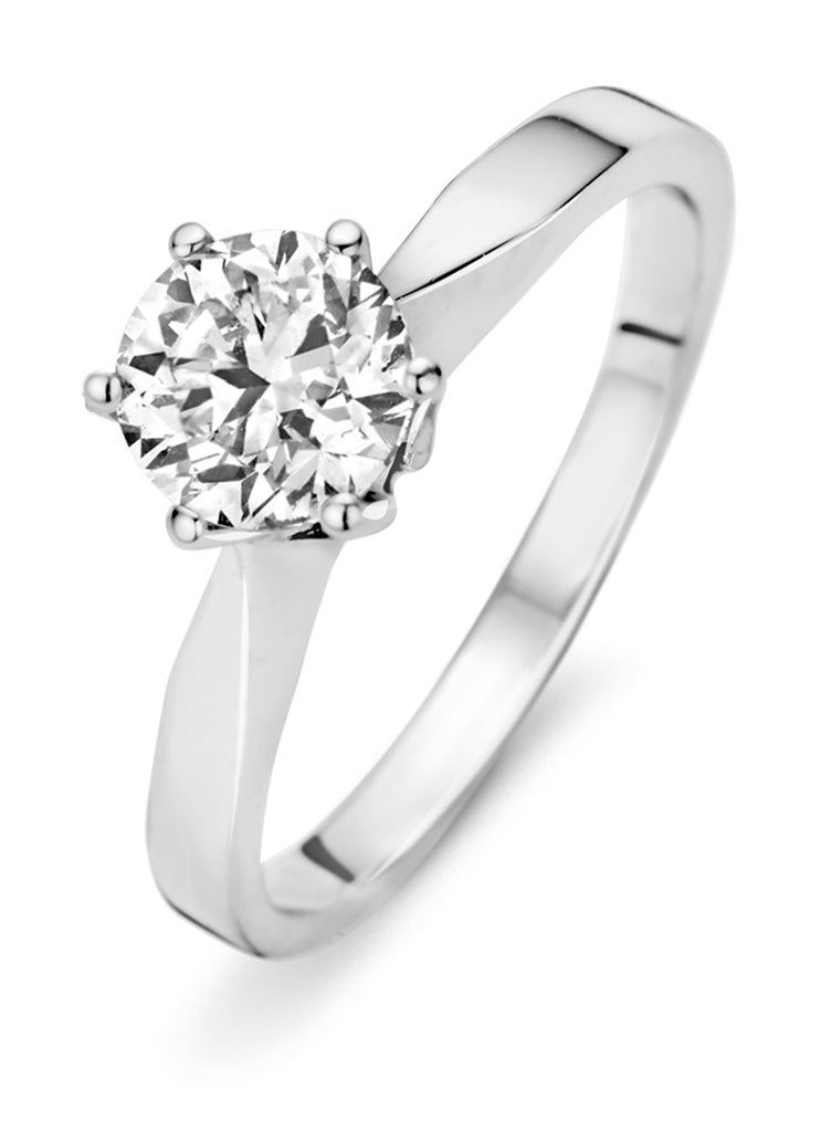 White gold ring, 1.01 ct diamond, solitary