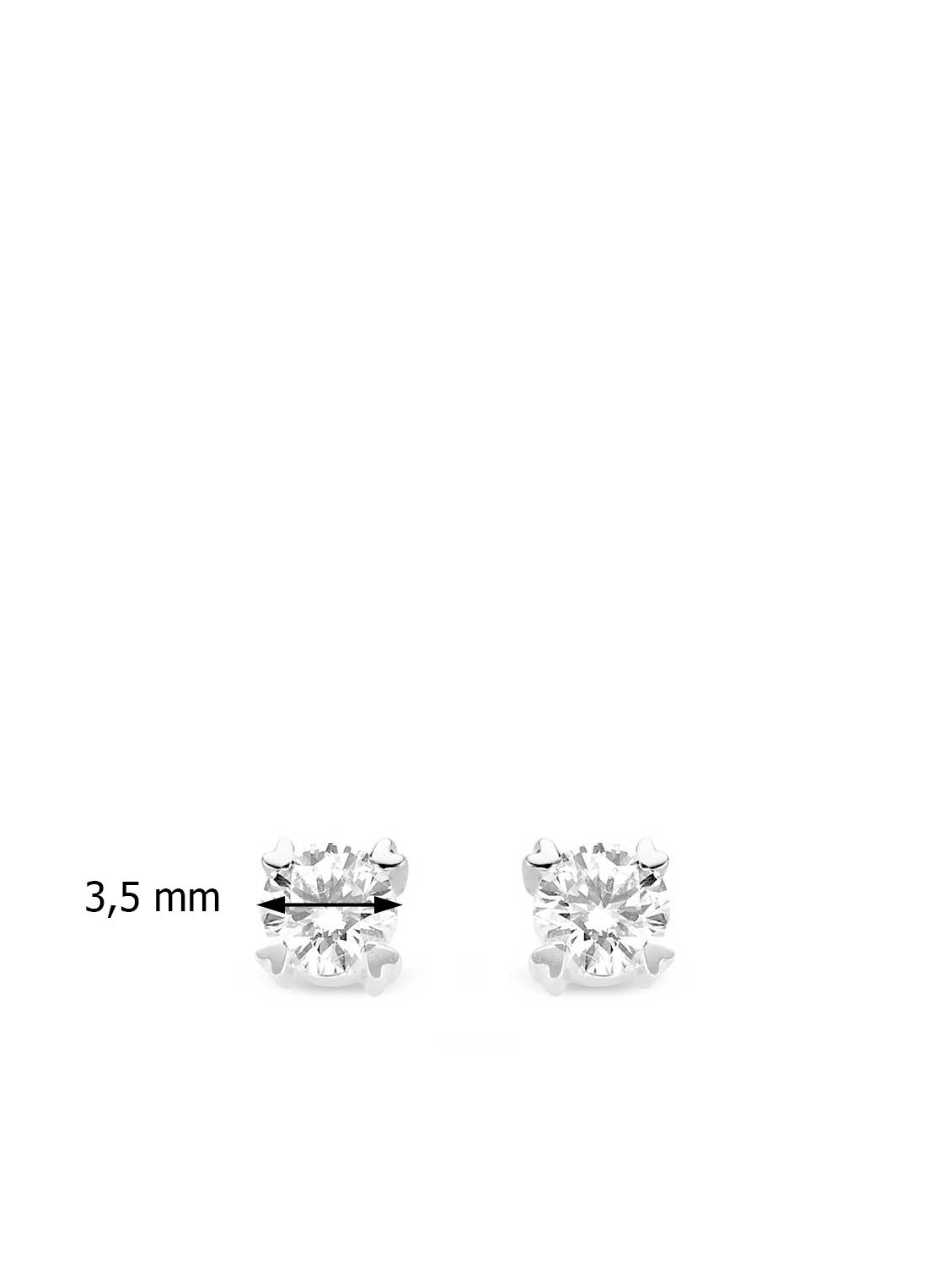 Witgouden oorsieraden, 0.22 ct diamant, Hearts & Arrows
