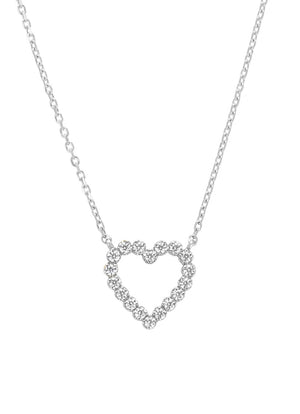 Witgouden collier, 0.25 ct diamant, Hearts & Arrows