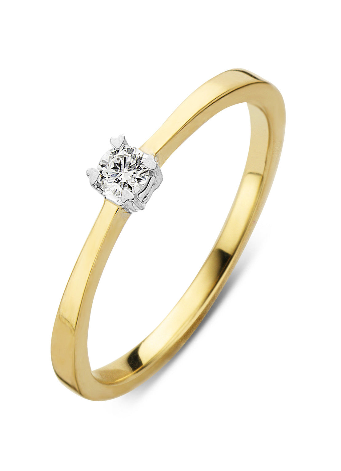 Gouden ring, 0.15 ct diamant, Starlight