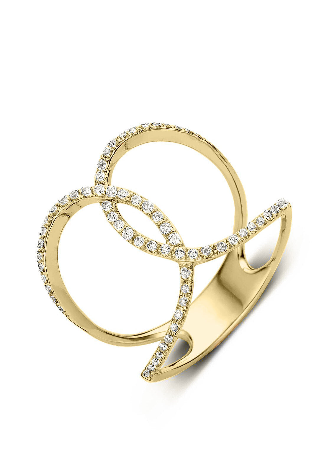 Geelgouden ring, 0.24 ct diamant, Like a star