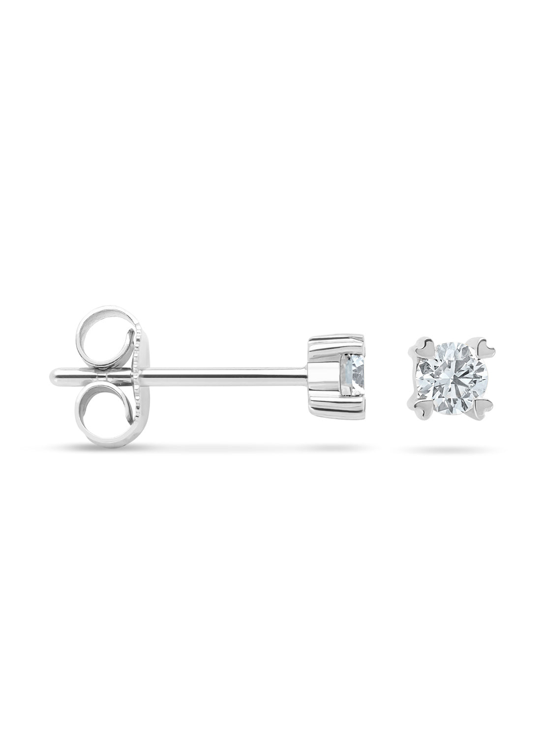 White gold ear jewelry, 0.28 CT Diamond, Hearts & Arrows