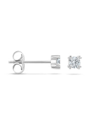White gold ear jewelry, 0.28 CT Diamond, Hearts & Arrows