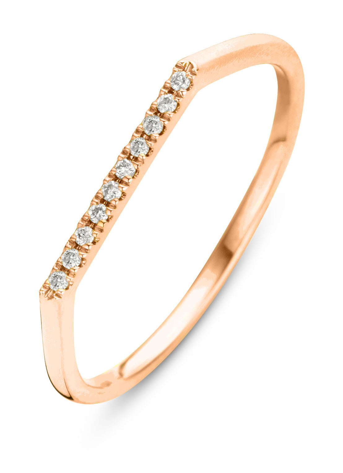 Roségouden ring, 0.04 ct diamant, Joy