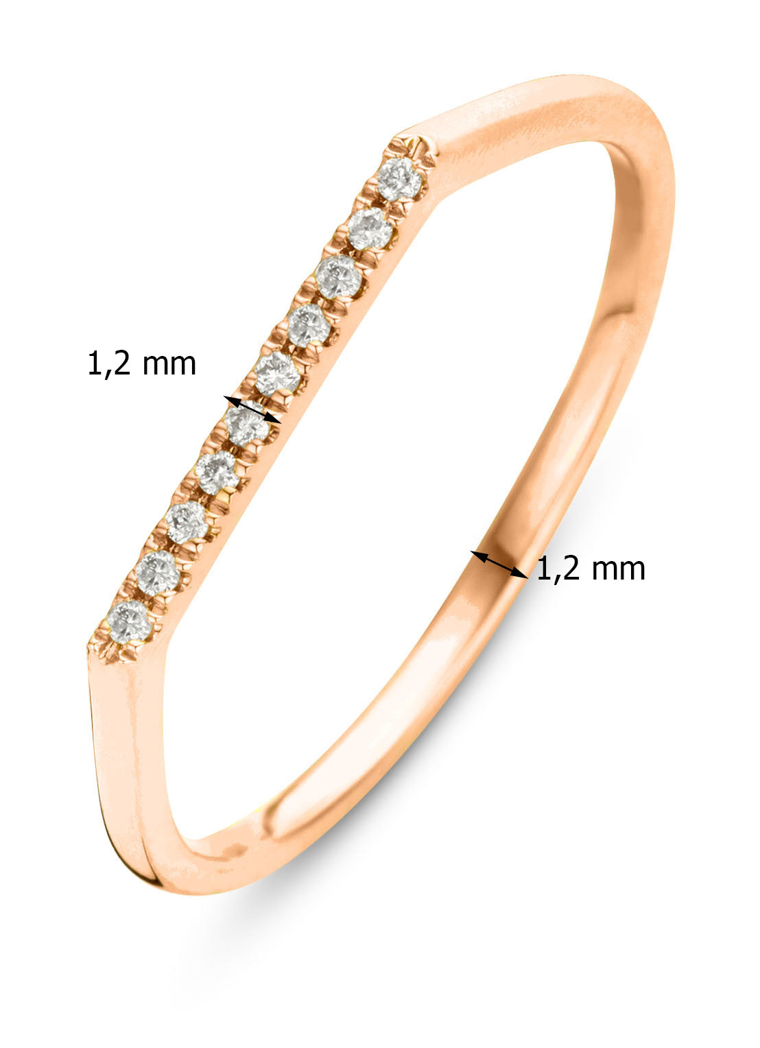 Roségouden ring, 0.04 ct diamant, Joy