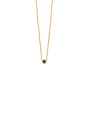Geelgouden collier, 0.04 ct smaragd, Joy