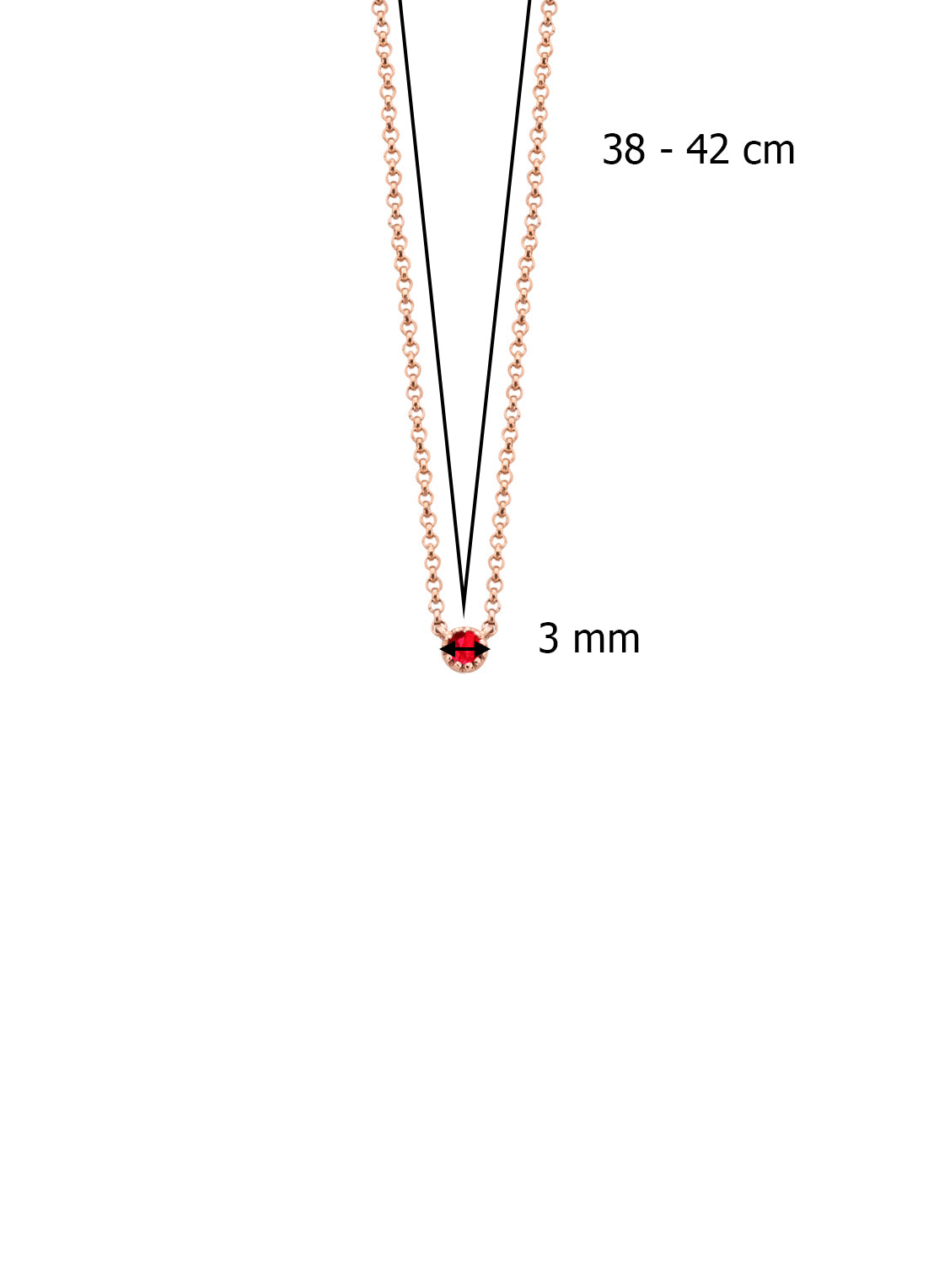 Roségouden Collier, 0.05 CT Robijn, Joy