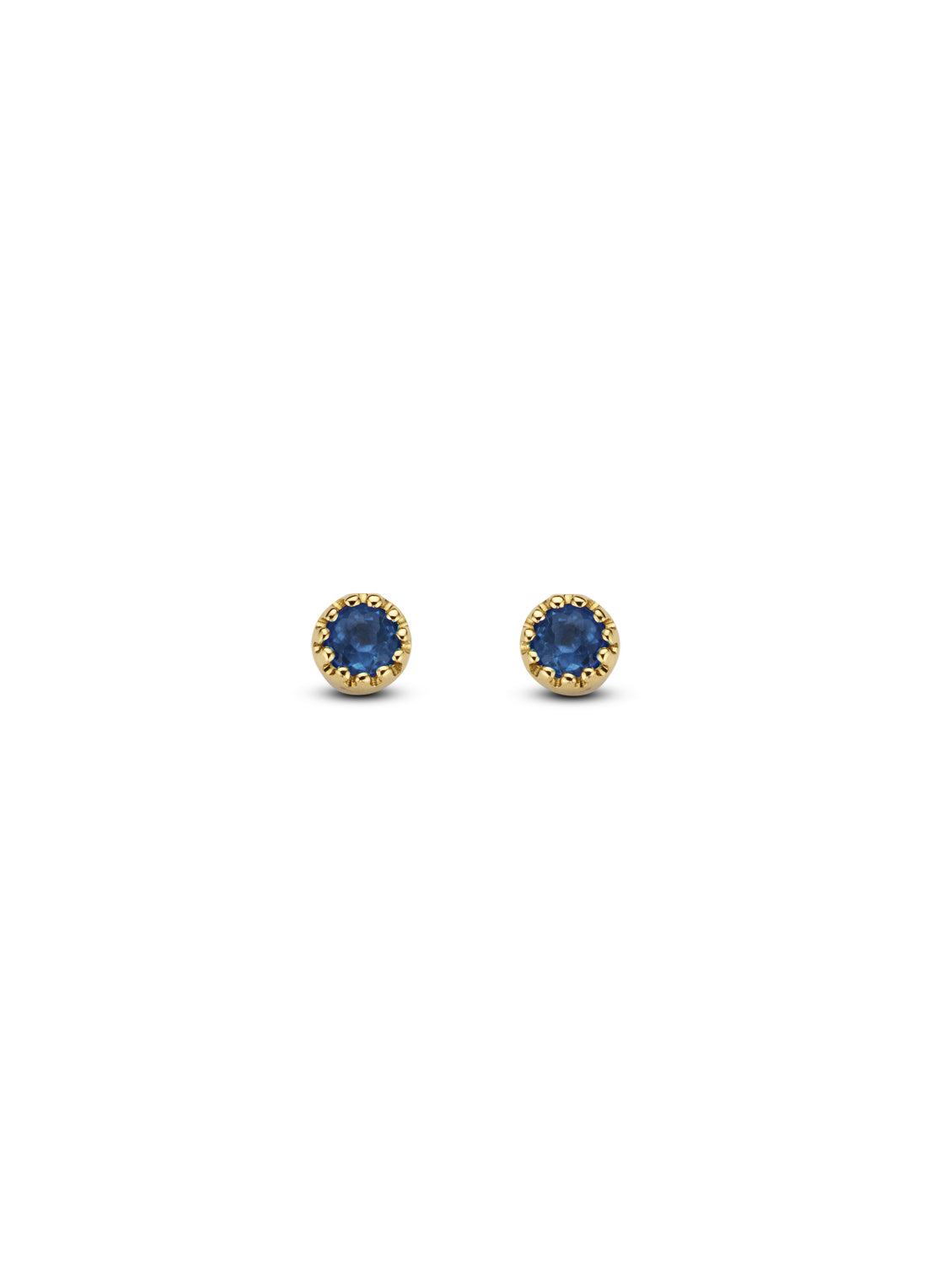 Yellow gold ear jewelry, 0.10 ct blue sapphire, joy