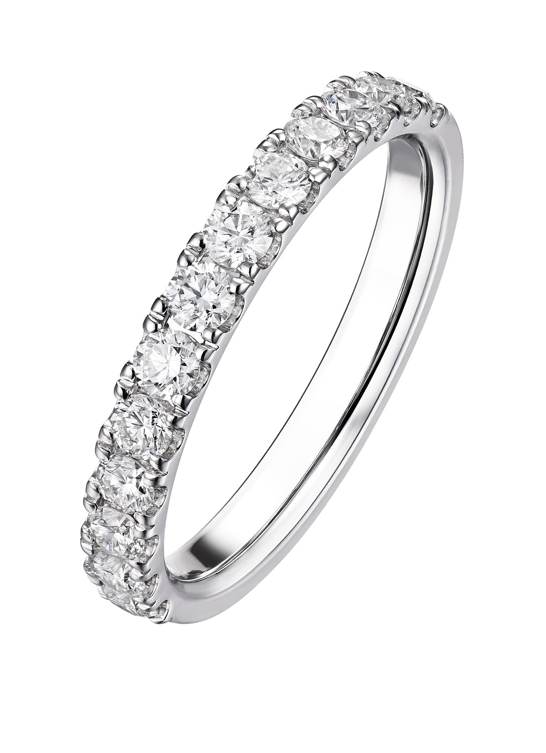 Witgouden ring, 0.76 ct diamant, Wedding