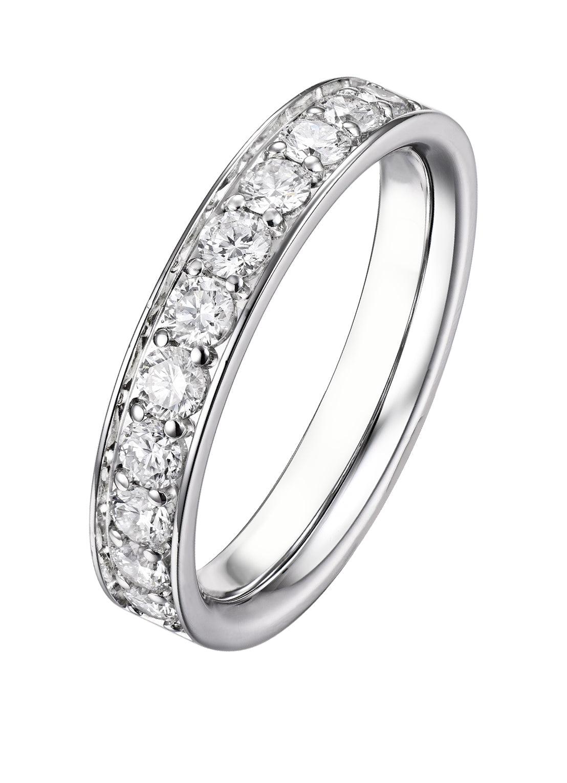 White gold ring, 0.77 ct diamond, wedding