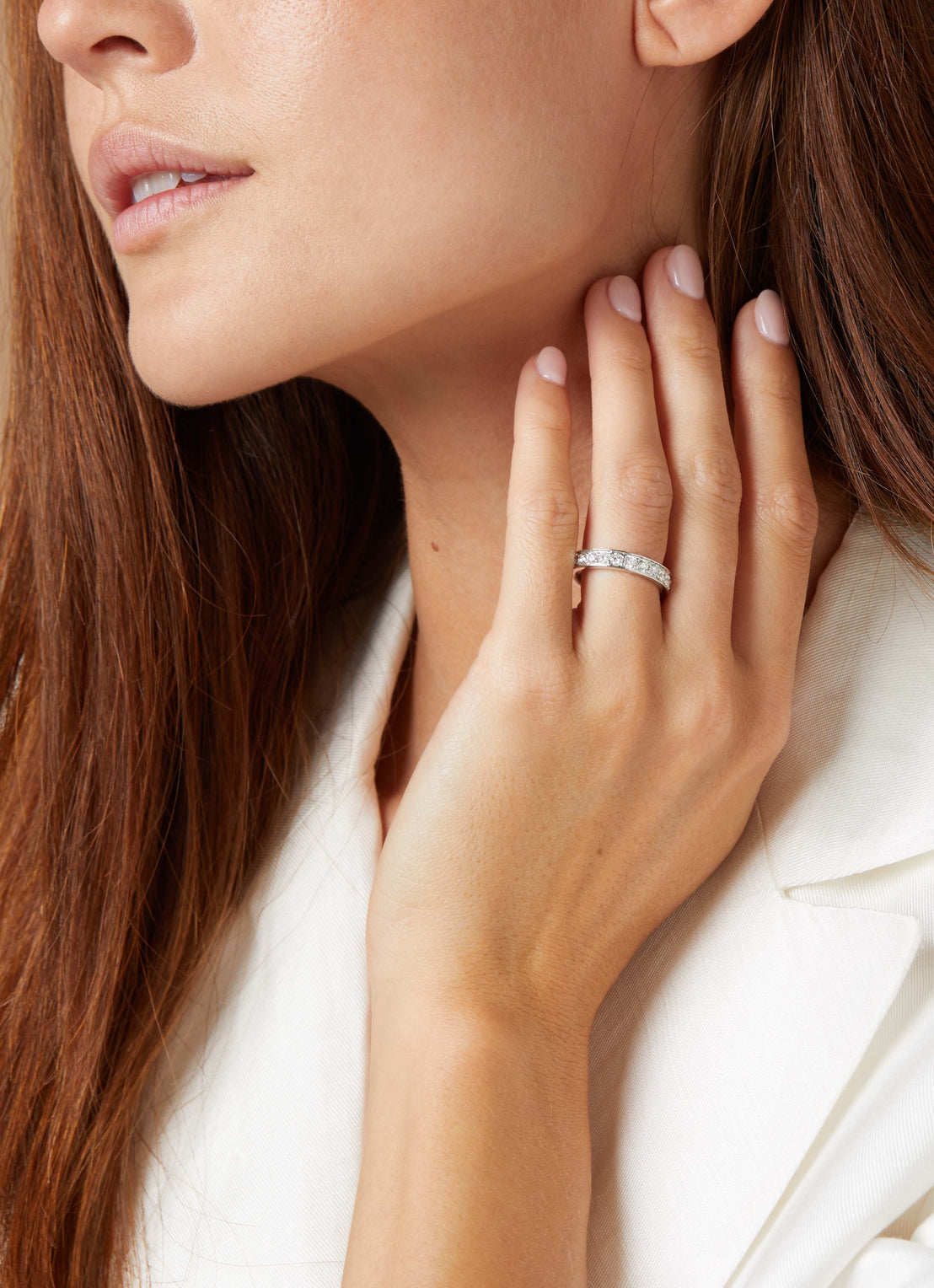 Witgouden ring, 0.77 ct diamant, Wedding