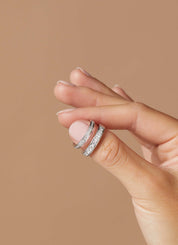 Witgouden ring, 0.77 ct diamant, Wedding