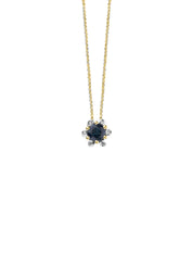 Geelgouden hanger, 0.47 ct blauwe saffier, Empress