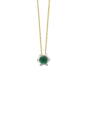 Geelgouden hanger, 0.35 ct smaragd, Empress