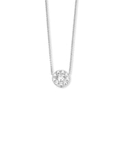 Witgouden collier, 0.30 ct diamant, Hearts & Arrows