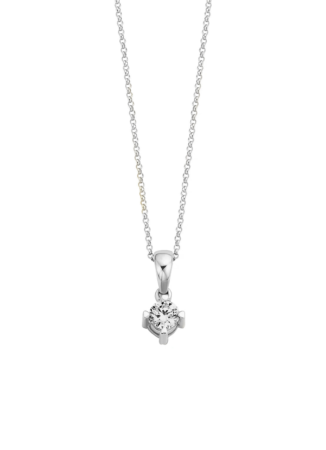 White gold pendant, 0.16 CT Diamant, Hearts & Arrows
