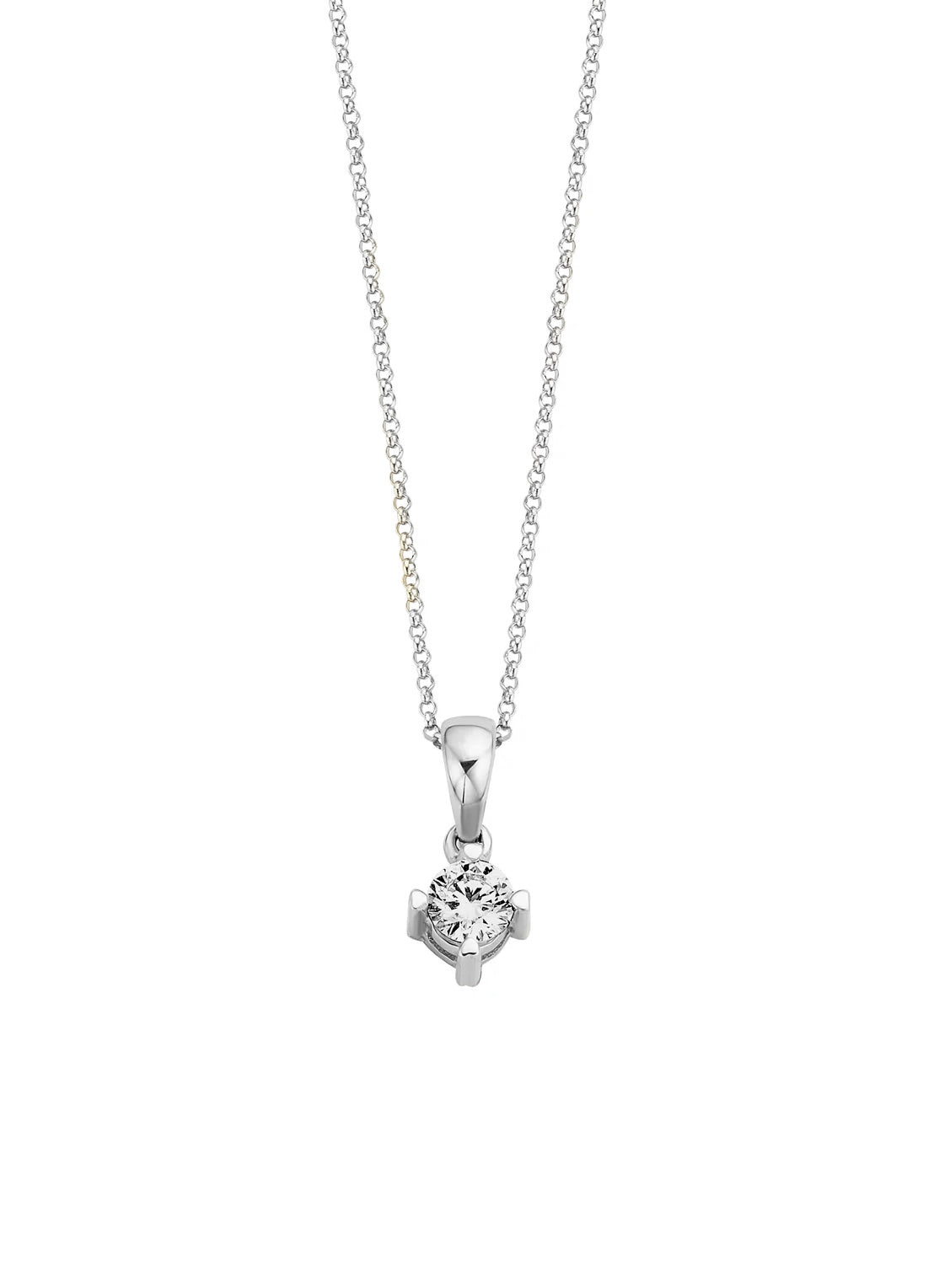 White gold pendant, 0.16 CT Diamant, Hearts & Arrows