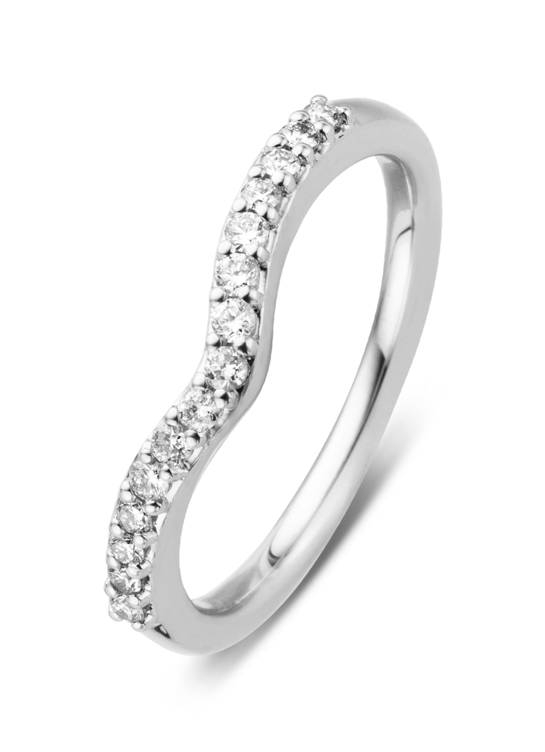 Witgouden ring, 0.20 ct diamant, Wedding