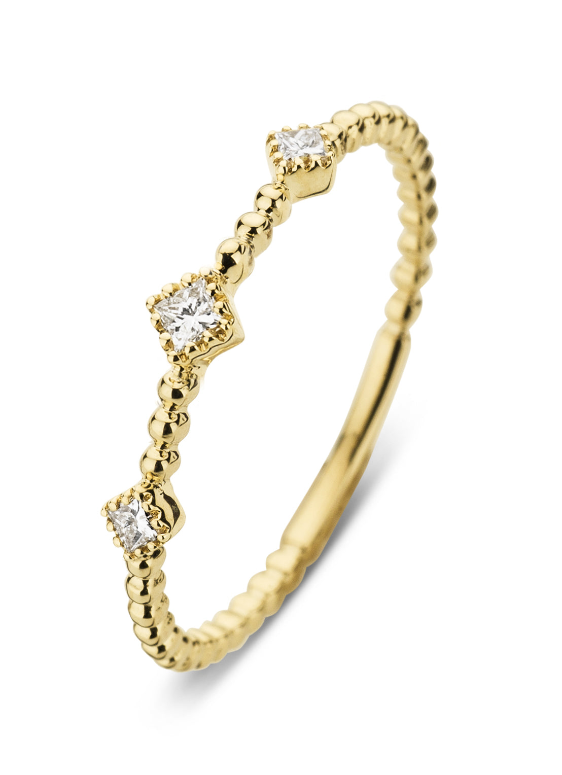 Yellow gold ring, 0.07 ct diamond, joy