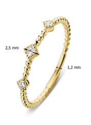 Geelgouden ring, 0.07 ct diamant, Joy