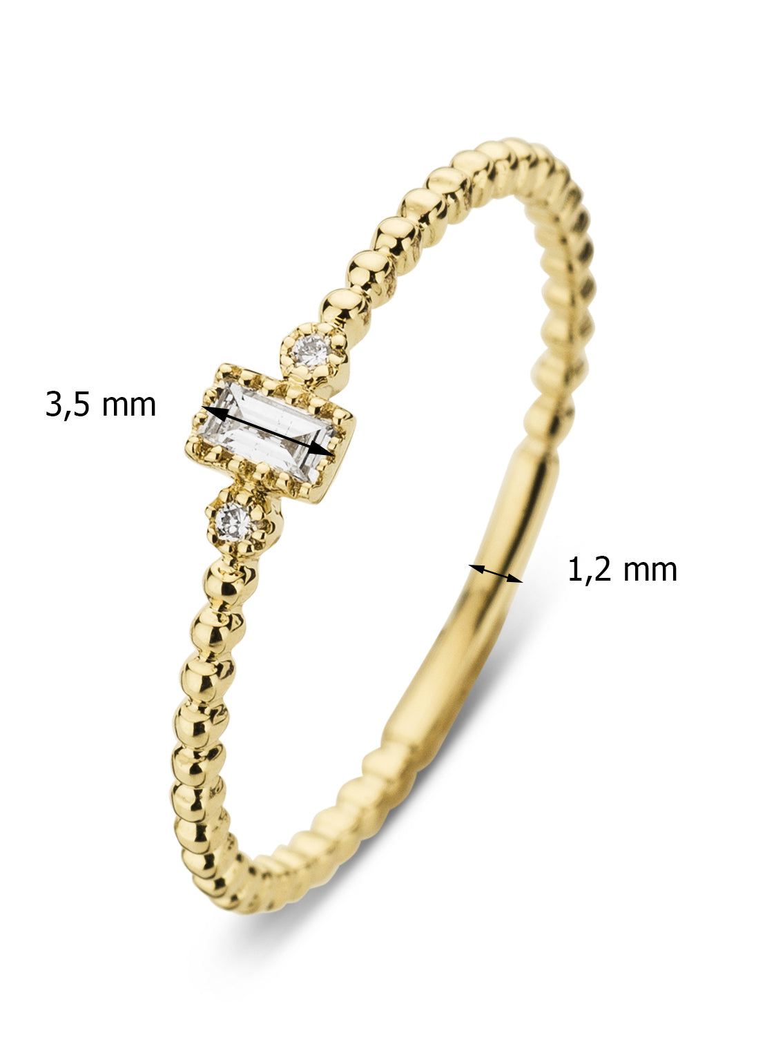 Geelgouden ring, 0.07 ct diamant, Joy