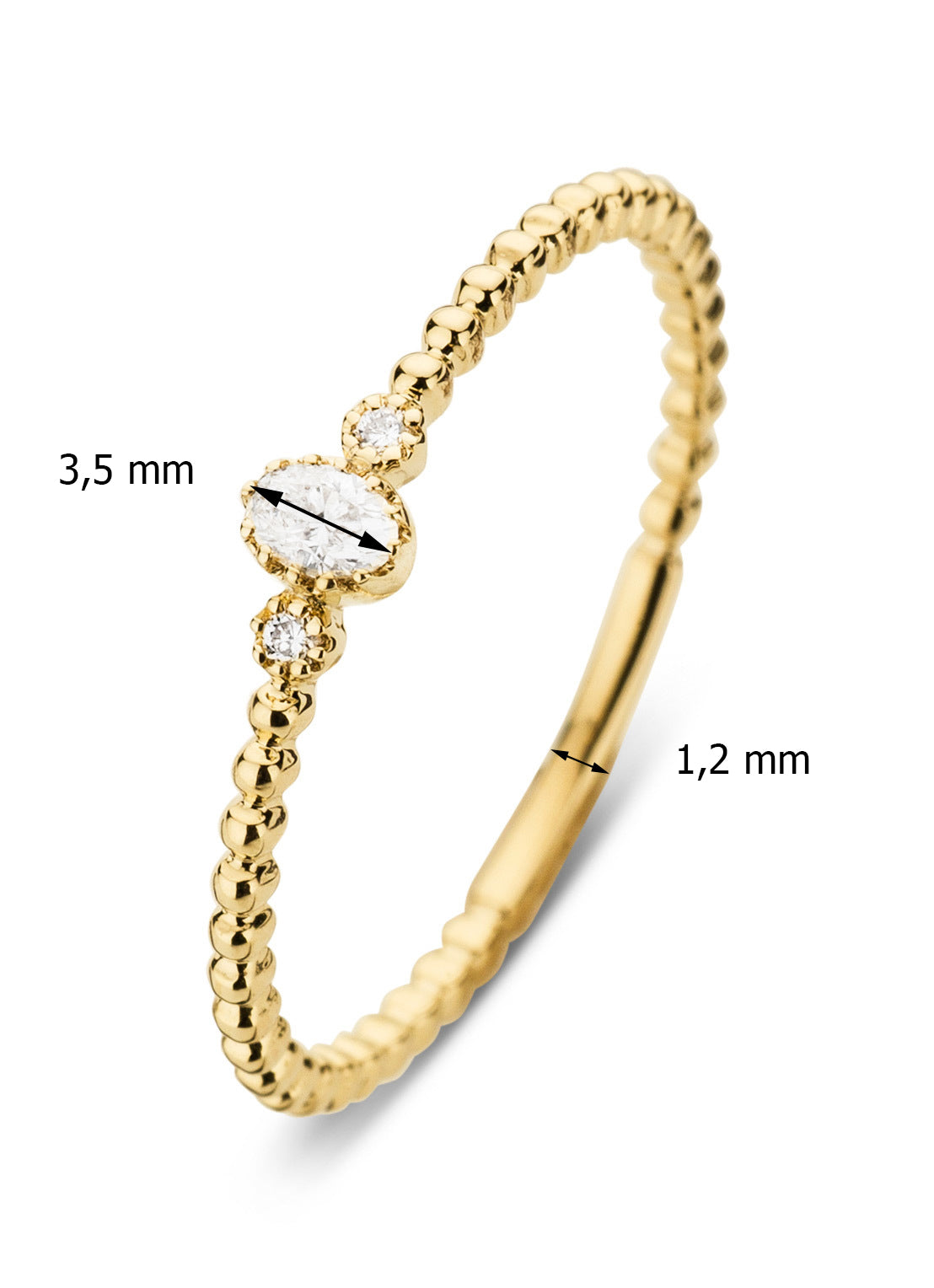 Geelgouden ring, 0.09 ct diamant, Joy