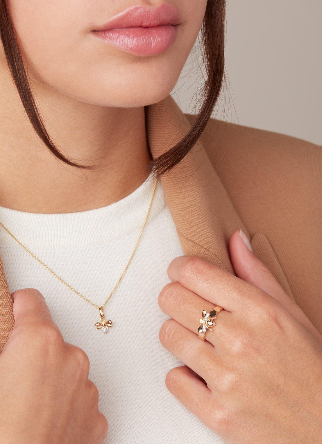 Golden Ring, 0.06 CT Citrien, Queen Bee