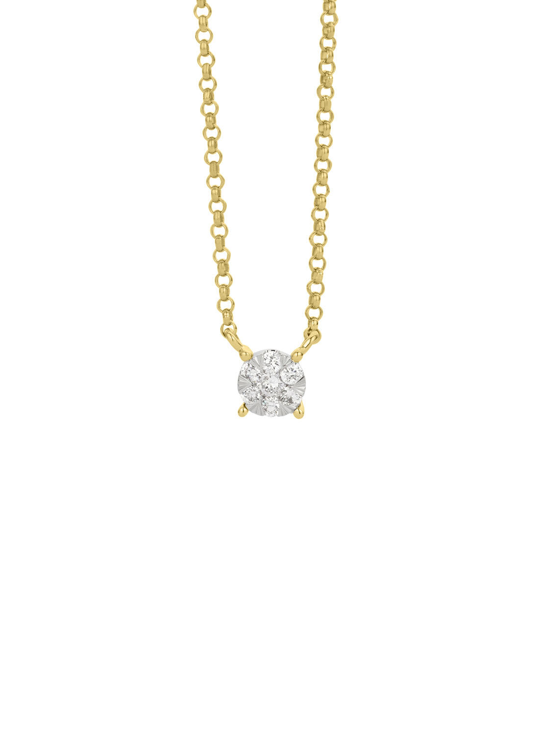 Golden necklace, 0.09 ct diamond, Enchanted
