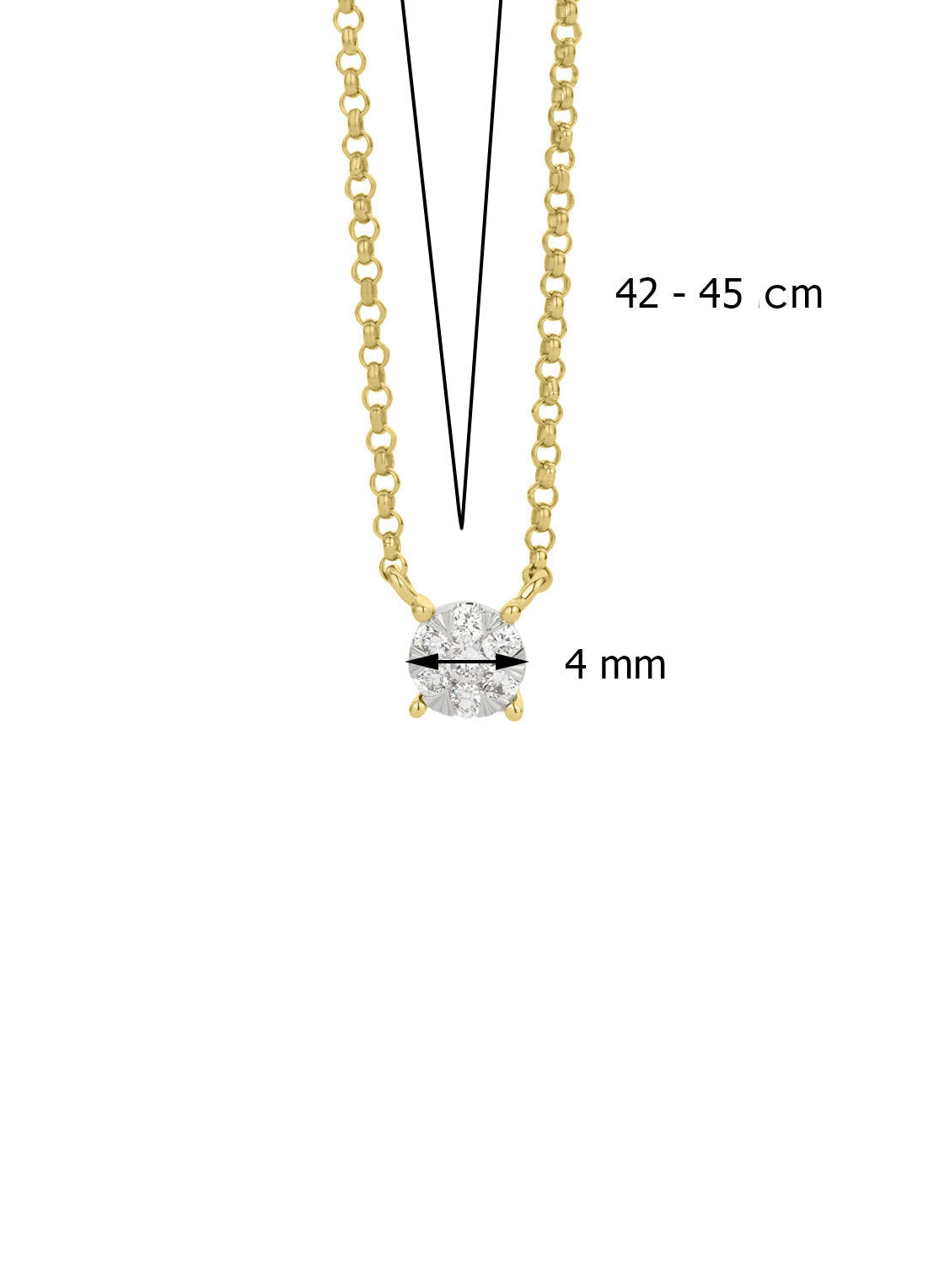 Golden necklace, 0.09 ct diamond, Enchanted