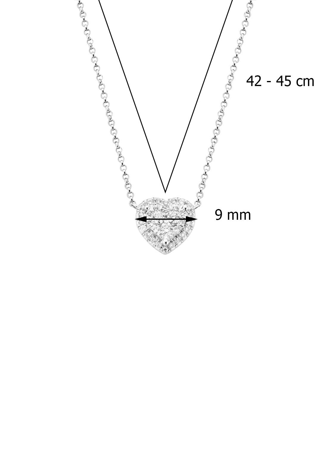 Witgouden collier, 0.30 ct diamant, Enchanted