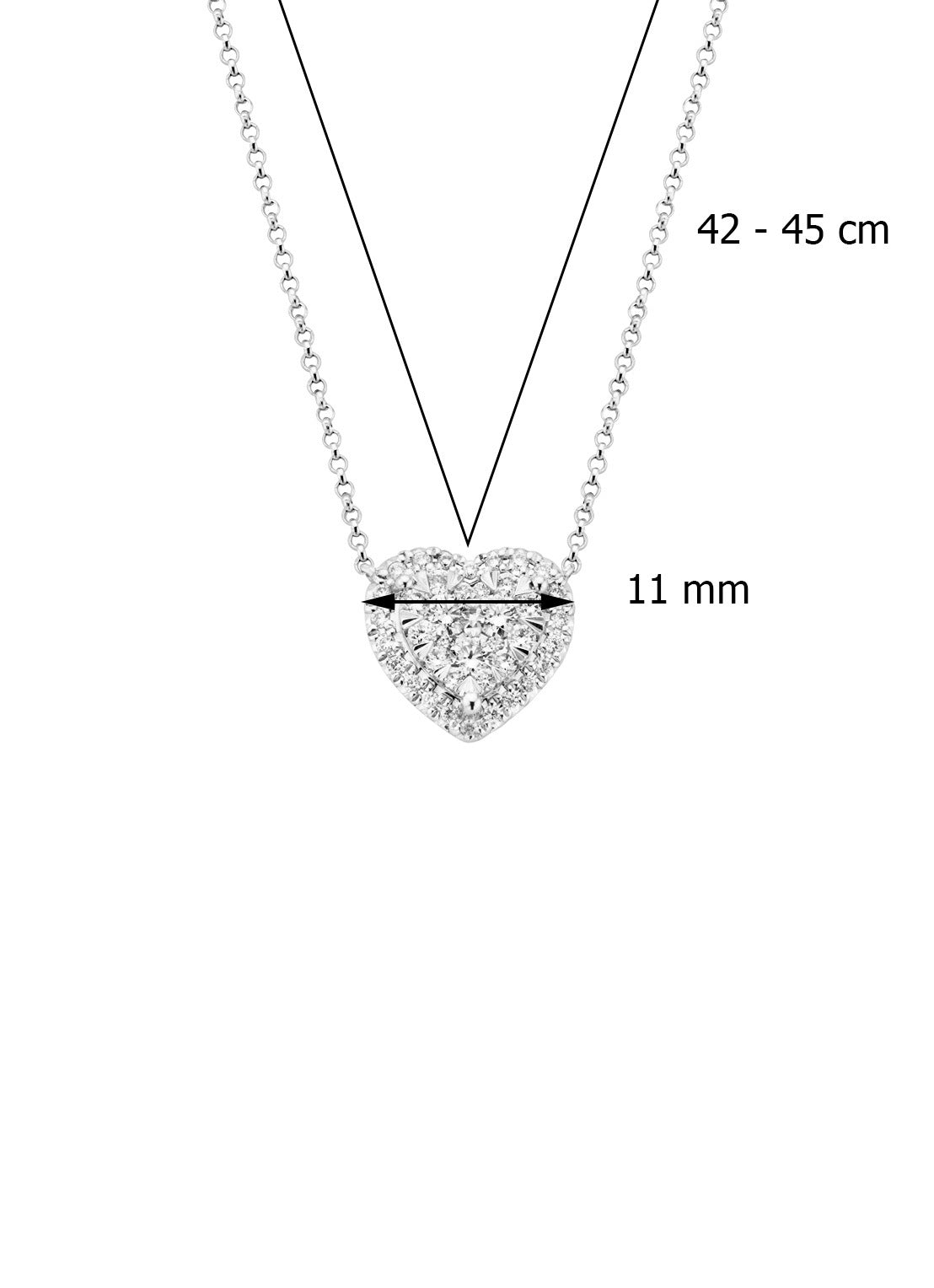 Witgouden collier, 0.52 ct diamant, Enchanted